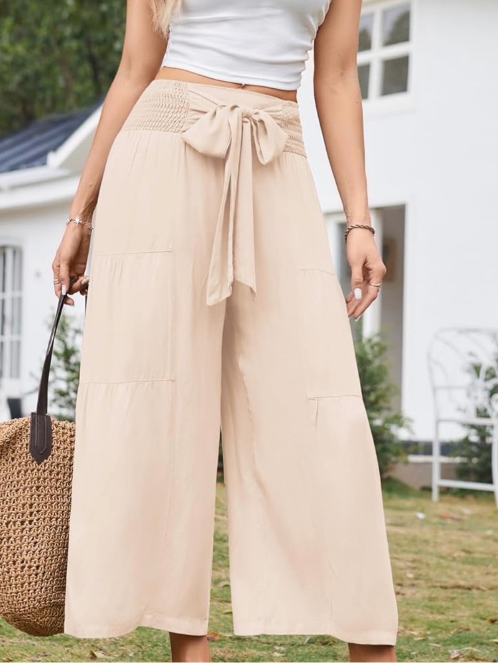 GRACE KARIN lightweight flowing shirred waist pants